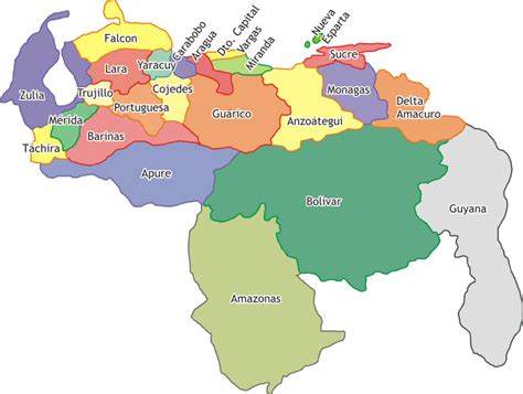 Imagen Del Mapa De Venezuela Con Sus Nombres Imagui