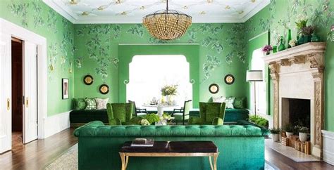 15 Inspiring Ideas With Modern Wallpaper Living Room Green Living