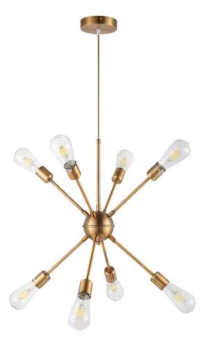 L Mpara De Techo Inovartte Lustre Pendente Metal Dourado Tipo Sputnik