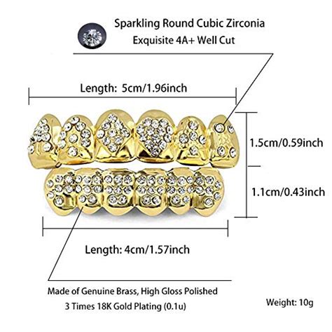 Topgrillz 18k Plated Gold Grills Teeth Grillz For Men Women Iced Out