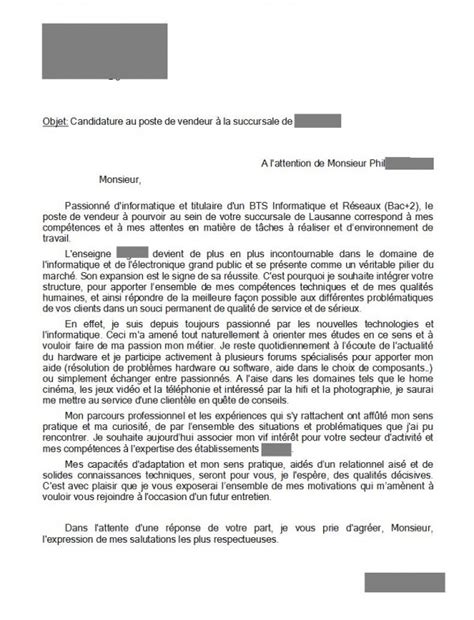 exemple d'une lettre de motivation pour une ecole