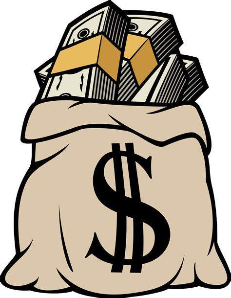 Money Bag With Dollar Sign Illustration PNG