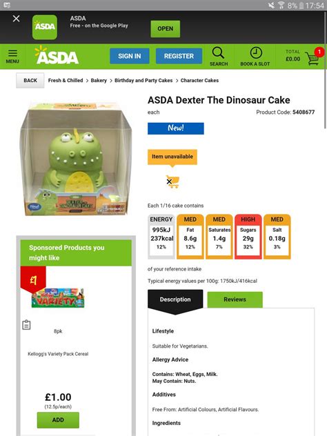 Asda dexter the dinosaur cake (per 100g) 418 calories. Dinosaur Cake Asda - Asda Good Living Magazine December ...