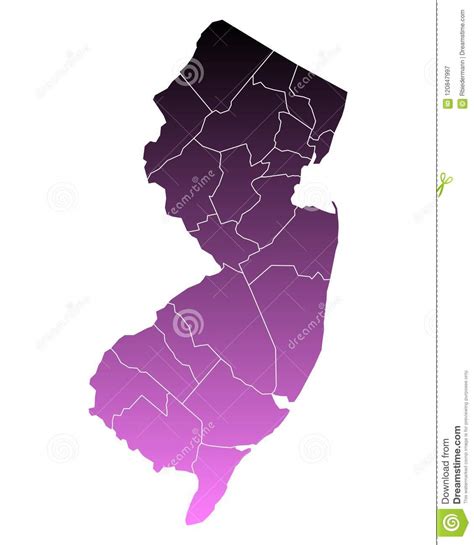 Mapa De New Jersey Ilustraci N Del Vector Ilustraci N De Condados