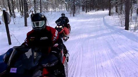 Snowmobiling In Cadillac Michigan January 23 2011 Youtube