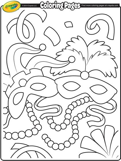 Children of all ages will enjoy coloring beautiful masks and costumes, parades, and other learn about this celebration with our mardi gras coloring pages! Mardi Gras Masks Coloring Page | crayola.com