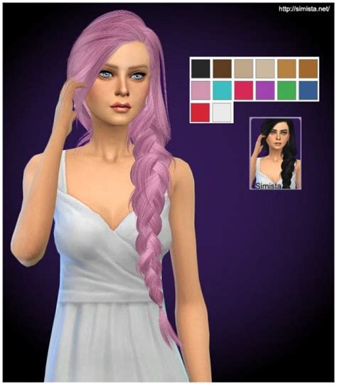 Simista Skysims 257 Hairstyle Retextured For Sims 4 Sims 4 Pink Hair