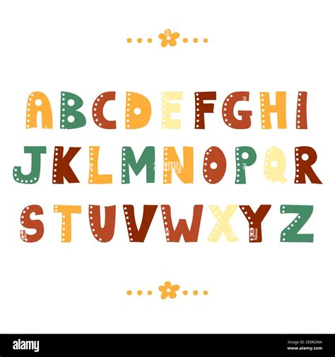 Lustige Doodle Alphabet Bunte Kreative Design Abc Hand Gezeichnet