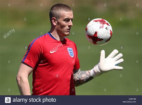 In the game fifa 21 his overall rating is 80. England goalkeeper Jordan Pickford during the training ...
