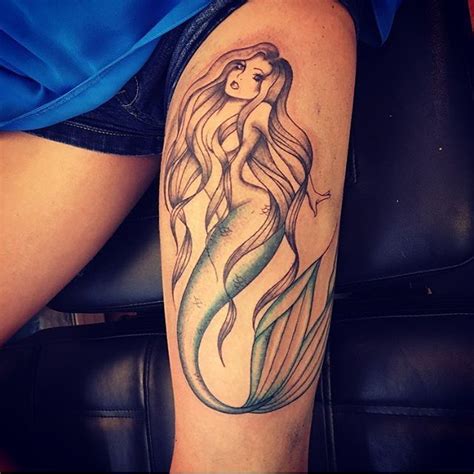 Thigh Lovely Mermaid Tattoos Awesome Mermaid Tattoo Examples Ideas
