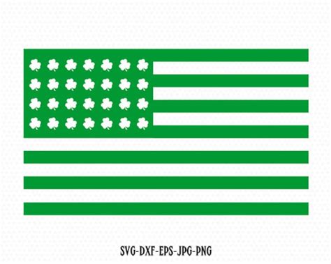Shamrock Usa Flag Svg Shamrock Svg Saint Patricks Etsy