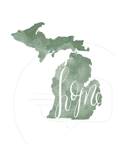 Hand Lettered Michigan Print Michigan Home Decor State Of Etsy