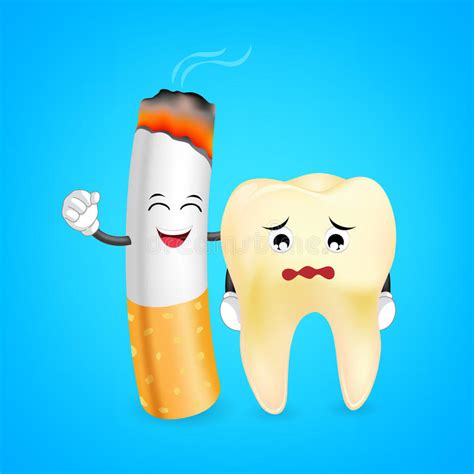 smoking effect on tooth problem from cigarette stock vector illustration of objects icons