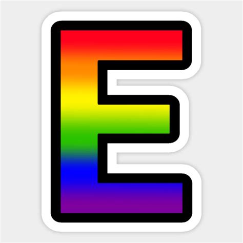 Rainbow Letter E Rainbow Sticker Teepublic