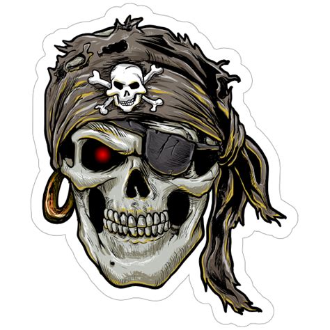 Pirate Skull With Eyepatch Sticker