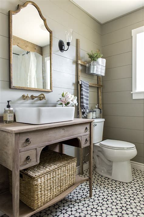 Wood shelves, baskets, and repurposed armoires all provide pretty and practical storage solutions. 20 Stunning Small Bathroom Designs