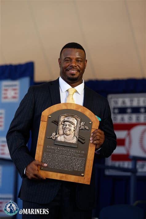 Ken Griffey Jr And His Hall Of Fame Plaque Seattle Mariners