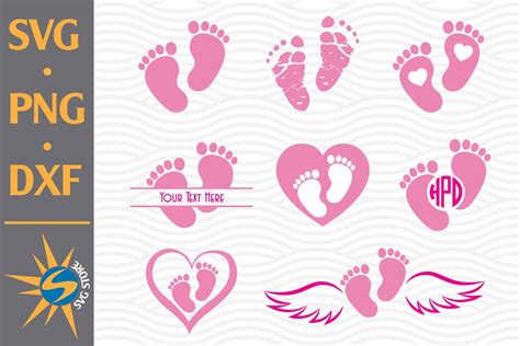 Craft Supplies And Tools Papercraft Baby Babys First Svg File Baby Feet