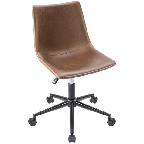 Buy Furmaxmid Back Task Chair Pu Leather Adjustable Swivel Office Chair Bucket Seat Armless