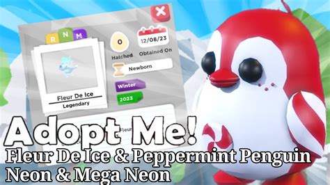 Peppermint Penguin And Fleur De Ice Neon And Mega Neon Adopt Me Roblox