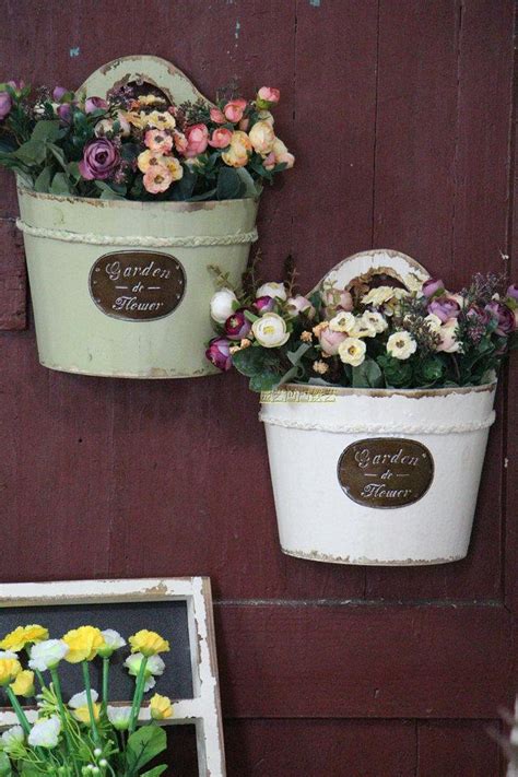 Find ideas and inspiration for flower pots to add to your own home. Vintage wall hanging wooden flower pot holder windowsill ...