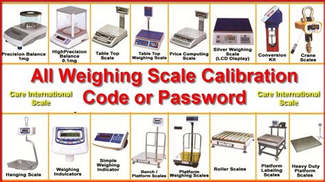 All Weighing Scale Calibration Codes Or Calibration Password By Care