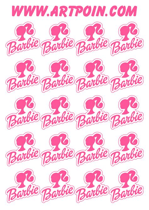 Barbie Logo Rosa Com Contorno Adesivo Tag Sticker 20 Imagens Png