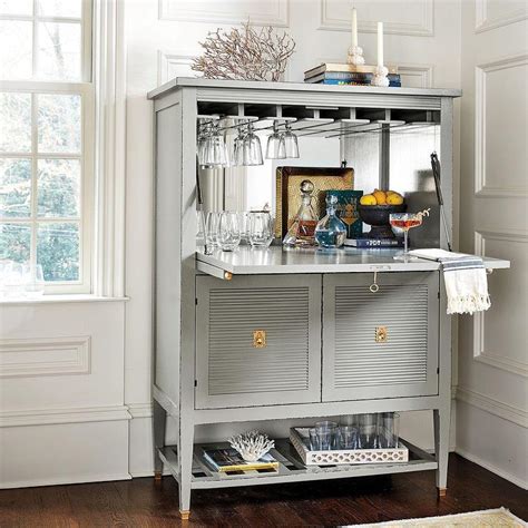 Painting kitchen cabinets is a big job, even if you don't have a huge kitchen like this one. Biaggi Gray Wood Mirrored Bar Cabinet