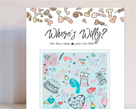 Wheres Willy Bachelorette Party Game Hens Party Game Etsy