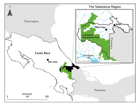 Map Of The Talamanca Region And The Bajo Coen Community Where This