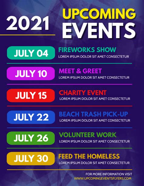 Upcoming Events Flyer Template