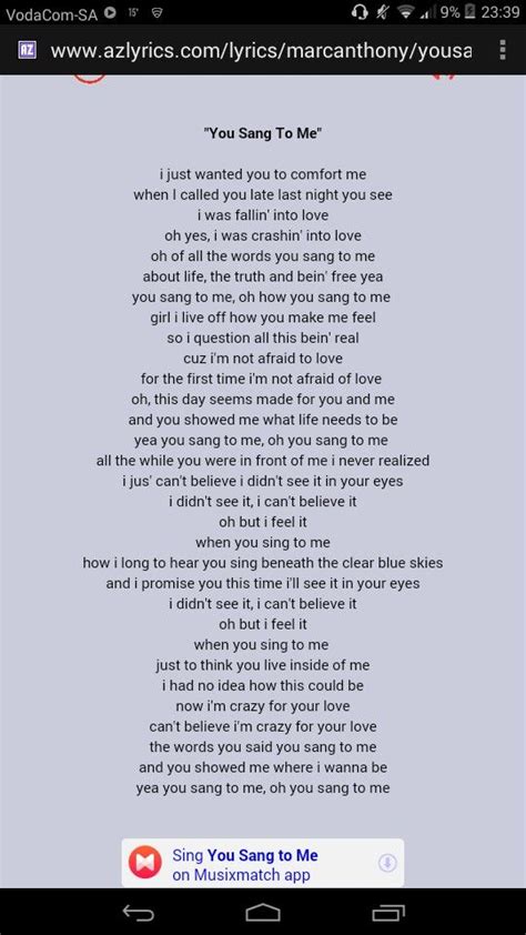 Watch the video for you sang to me from marc anthony's marc anthony for free, and see the artwork, lyrics and similar artists. Marc Anthony - You Sang To Me #song lyrics | Sing to me ...