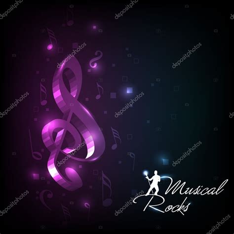 Abstract Musical Notes With Shiny Background Vector Stock Vector