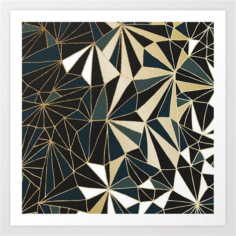 Metallic Geometric Wallpaper Emerald Gold