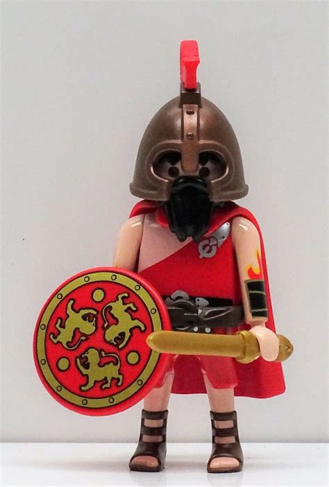5 X Greeks Roman Elite Warrior Red Gold Bronze Playmobil To Sparta