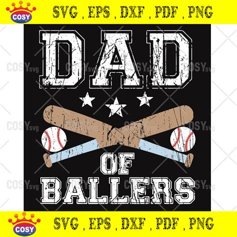Dad Of Ballers Svg Fathers Day Svg Fathers Svg Dad Svg