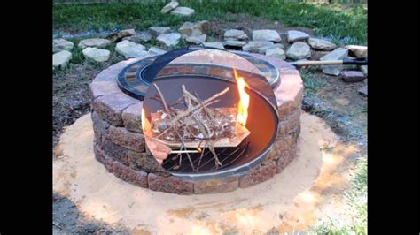 Diy Outdoor Brick Fire Pit Kits Design With Grill In The