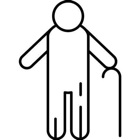 Old Man With Cane Vector Svg Icon Svg Repo