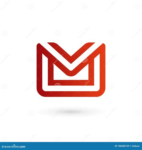 Letter M Mail Envelope Logo Icon Design Template Elements Stock Vector