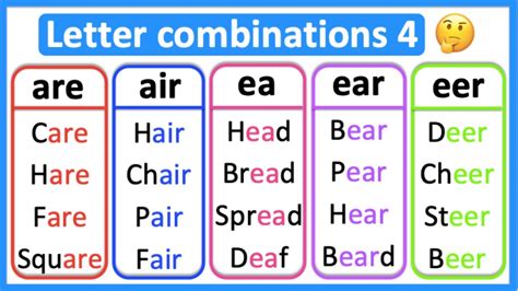 Letter Combinations 4 🤔 Phonics Lesson Learn With Examples Youtube