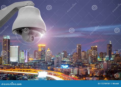Cctv With City View Stock Image Image Of Privacy Cctv 172709781