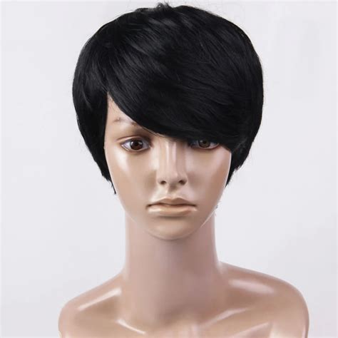 Element Synthetic Blend Wig 50 Human Hair 6 Inch Pixie Cut Short Wig