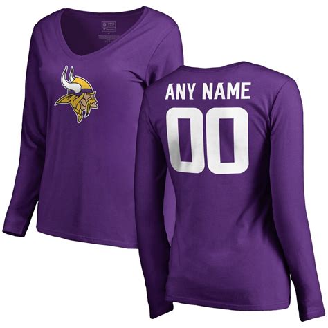 Womens Minnesota Vikings Nfl Pro Line Purple Personalized Name