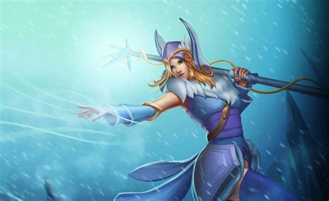 Download Crystal Maiden Unleashes Her Freezing Magic Wallpaper