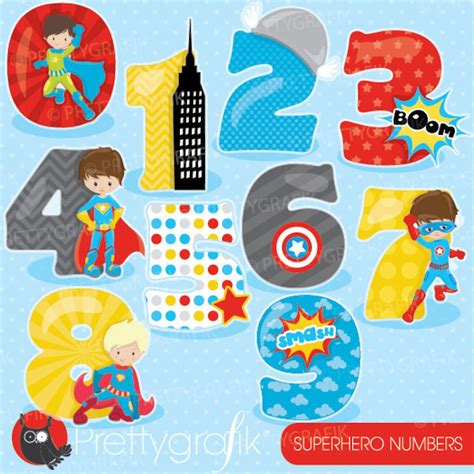 Superhero Numbers Clipart Clipart Commercial Use Vector Graphics