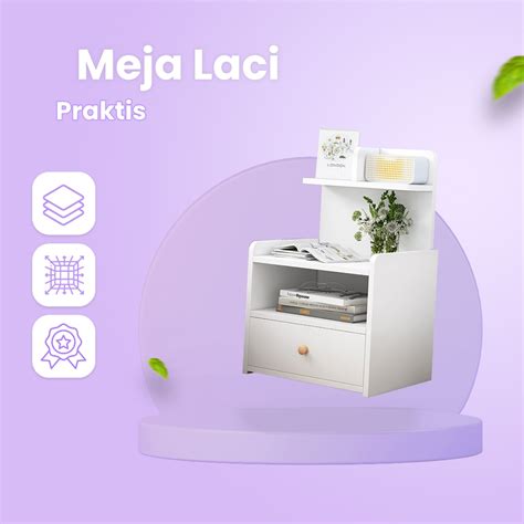 Jual Orange Keren Meja Nakas Kecil 1 Laci Bed Side Table 1 Laci Meja