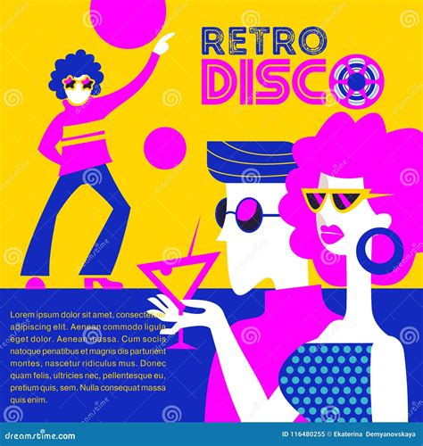 Retro Disco Party Vector Illustration Stock Vector Illustration Of