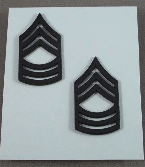 Us Army Subdued Metal Collar Rank Insignia Master Sergeant E 8 Ebay