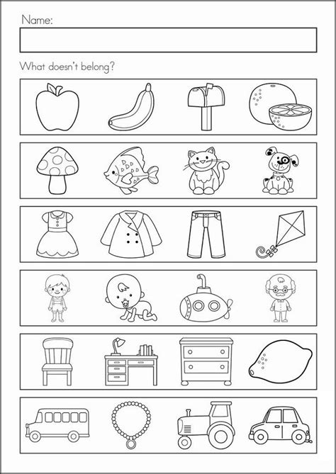 Prep Class Worksheets For Assessment Kindergarten Learning School