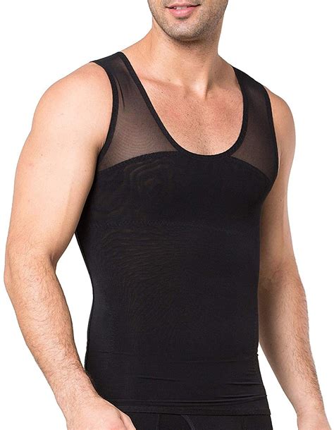 Lardrok Men S Breathable Slimming Body Shaper Compression Shirt Girdles